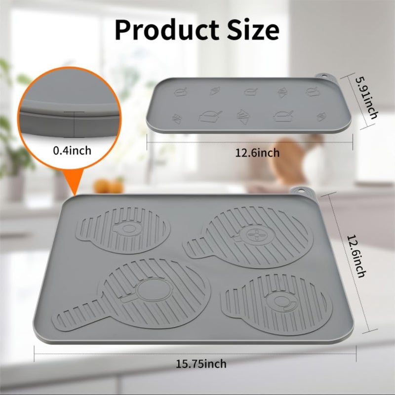 PCTTOIL Silicone Mat for Ninja Creami Swirl - Non-Slip, Leak Proof Mat Set Protects Countertops from Spills, Scratches, Heat - Fits Ice Creami Maker & Coffee Machines Accessories - Image 3